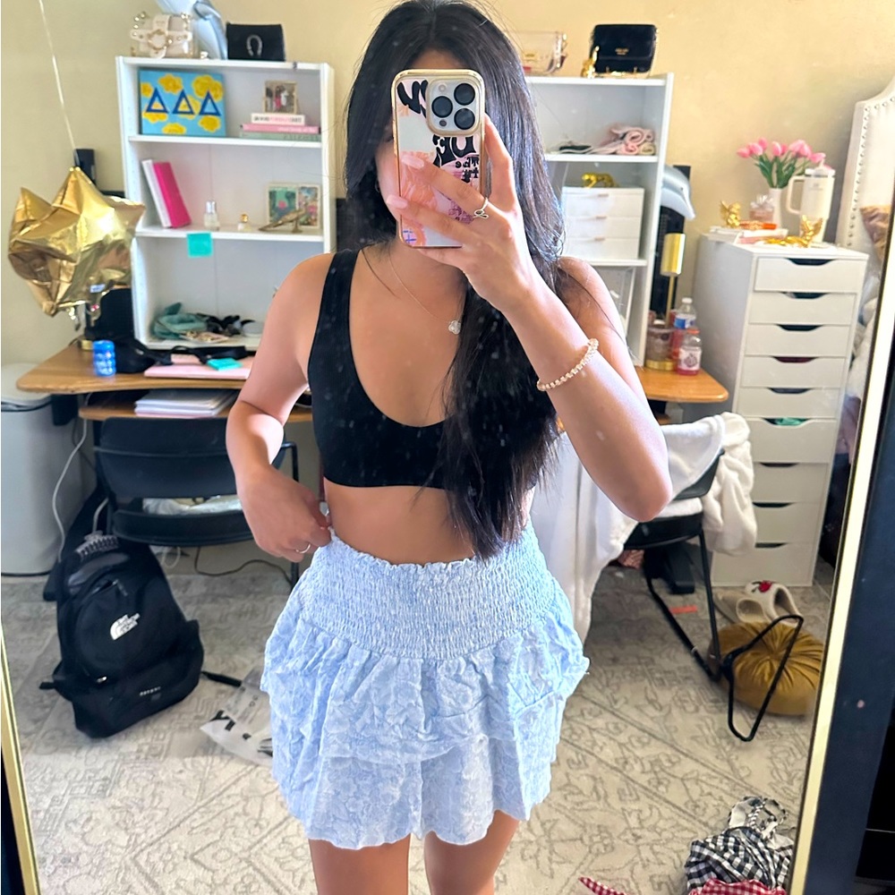 Blue and White Coastal Skirt
